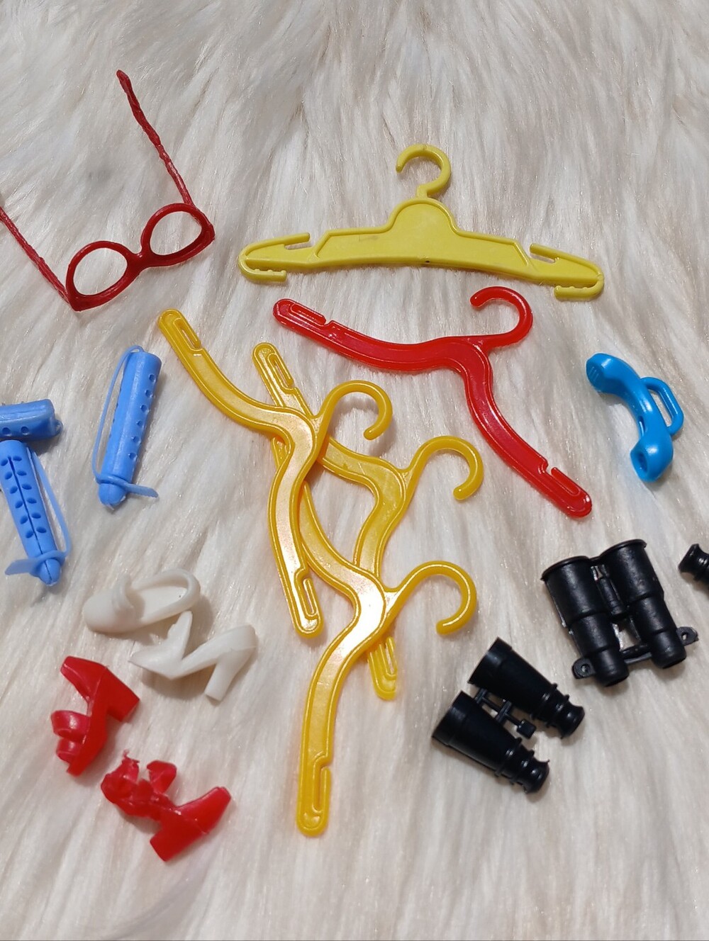 Vintage Barbie Doll Accessories Mod Binoculars Hangers Shoes 70s 80s retro style